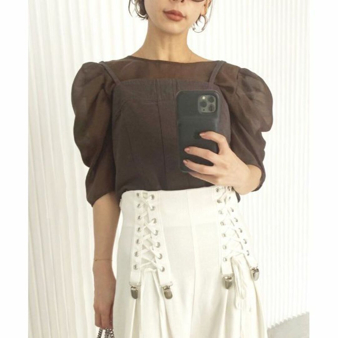 AMERI　PUFF SLEEVE LAYERED TOP