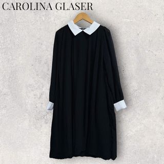 カロリナグレイサー(CAROLINA GLASER)のCAROLINA GLASER プリーツワンピース ブラック カロリナグレイサー(ひざ丈ワンピース)