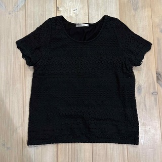 レトロガール(RETRO GIRL)のレトロガール　半袖　レース　ブラック(Tシャツ(半袖/袖なし))