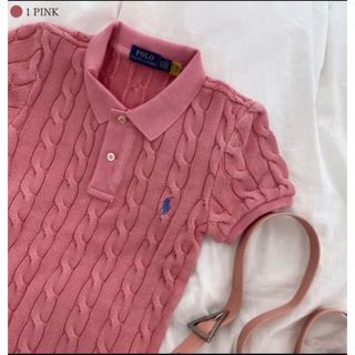 ポロラルフローレン(POLO RALPH LAUREN)のポロ　ラルフローレン　レディース　ケーブルニット　ポロシャツ(ポロシャツ)