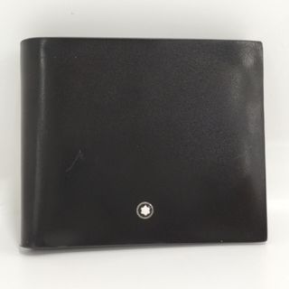 ■新品■未使用■ MONTBLANC モンブラン レザー 二つ折り 財布 ウォレット 札入れ カード入れ メンズ ブラック系 AR4098