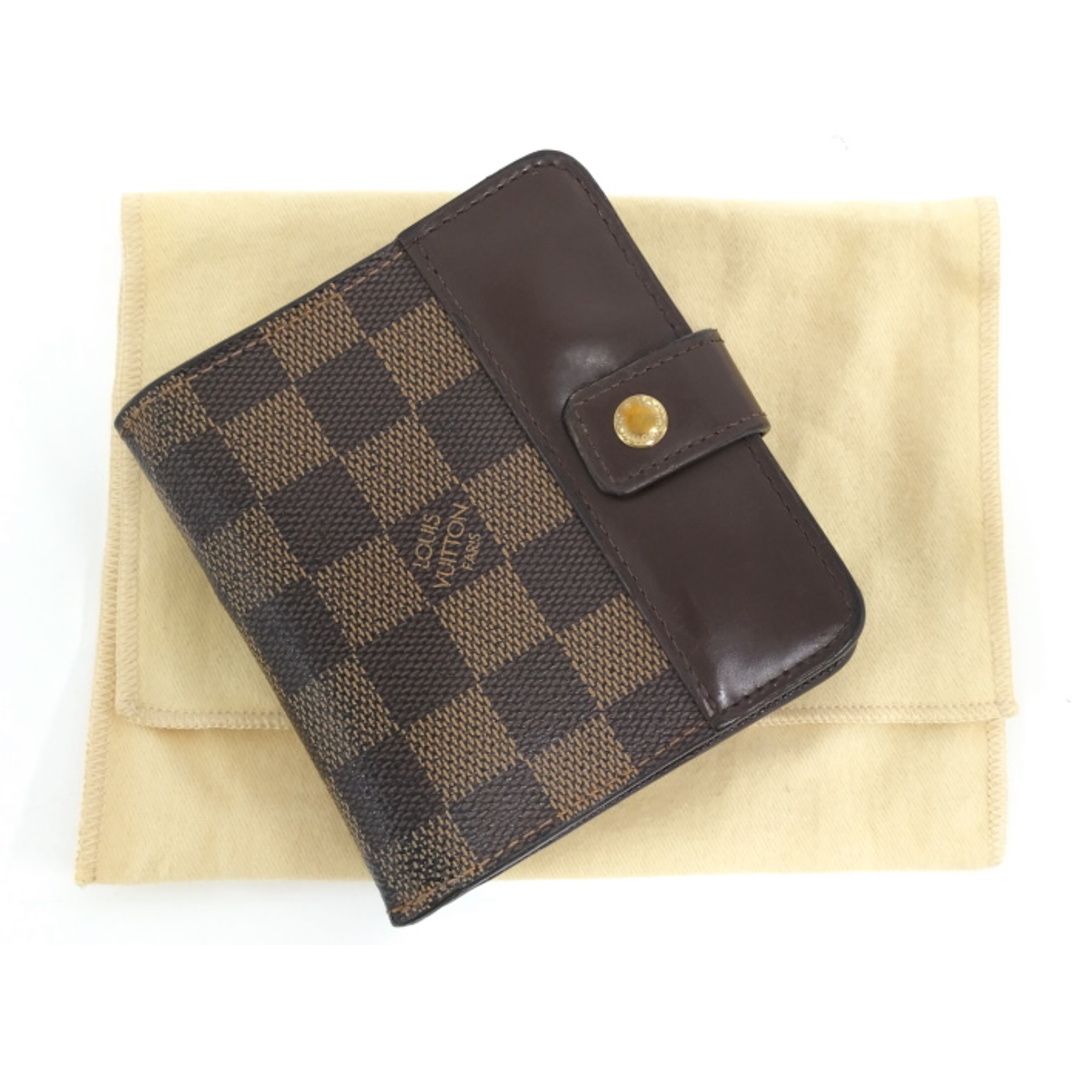 LOUIS VUITTON コンパクト ジップ 二つ折り財布 ダミエ エベヌ 財布 ...