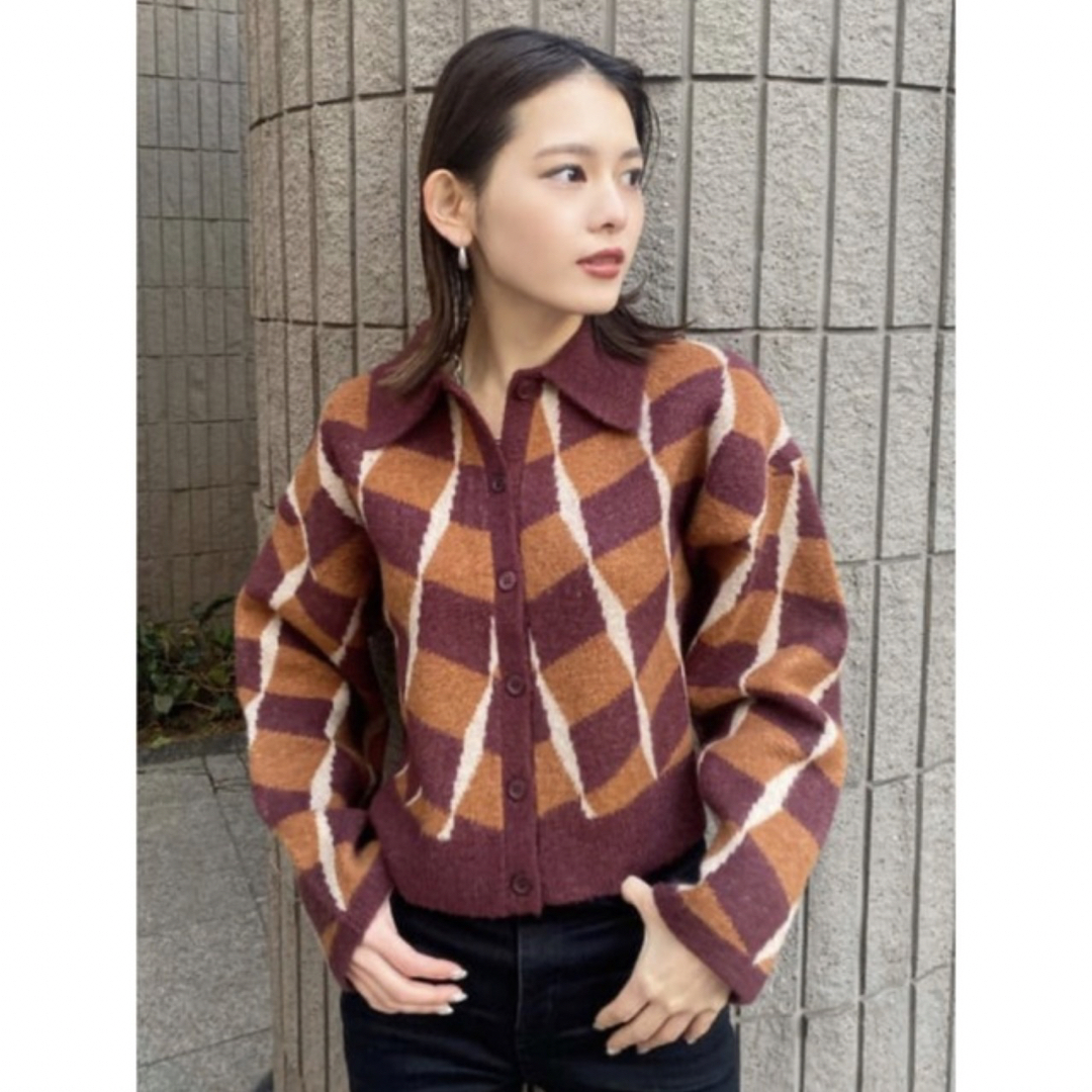 moussy(マウジー)のSHORT LENGTH KNIT POLO moussy レディースのトップス(ニット/セーター)の商品写真