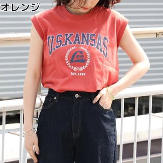 リー(Lee)のLee 新品未使用タグ付き　ライトオン　リー　エドウィン　ノースリーブ　オレンジ(Tシャツ(半袖/袖なし))