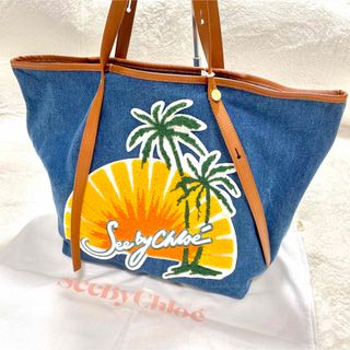 タグ付き未使用 訳あり See by Chloe アンディ デニムレザー トート