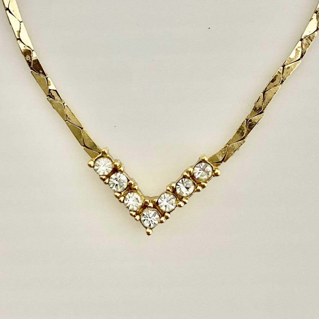 美品✨】Dior ディオール ネックレス ゴールド Vモチーフ ライン