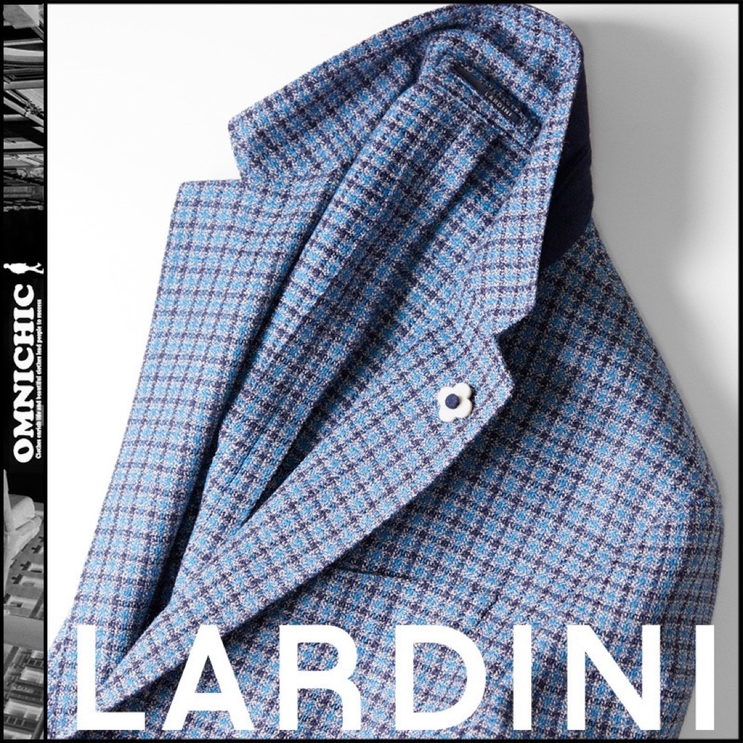 ラルディーニ LARDINI チェック リネン 3Bテーラードジャケット【サイズ50】【メンズ】