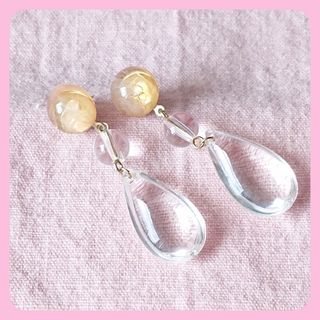 大ぶり　ピアス　クリア(ピアス)