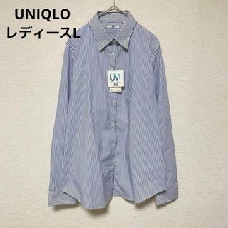 ユニクロ(UNIQLO)のr248 タグ付き ユニクロ UNIQLO ストライプシャツ ブラウス 長袖(シャツ/ブラウス(長袖/七分))