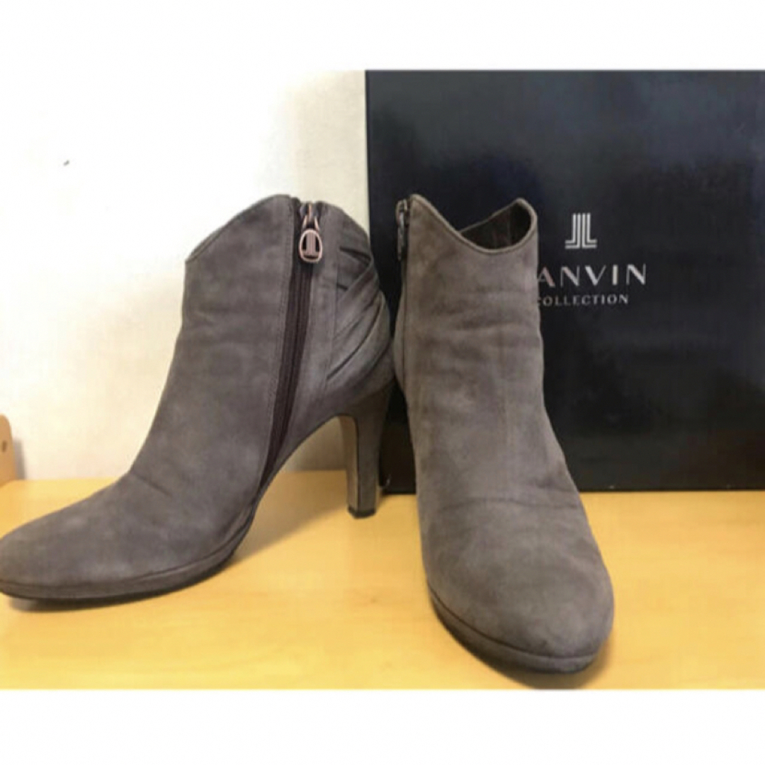 LANVIN en Bleu(ランバンオンブルー)のLANVIN en Blue ブーティ グレー 23 ショートブーツ　 レディースの靴/シューズ(ブーティ)の商品写真