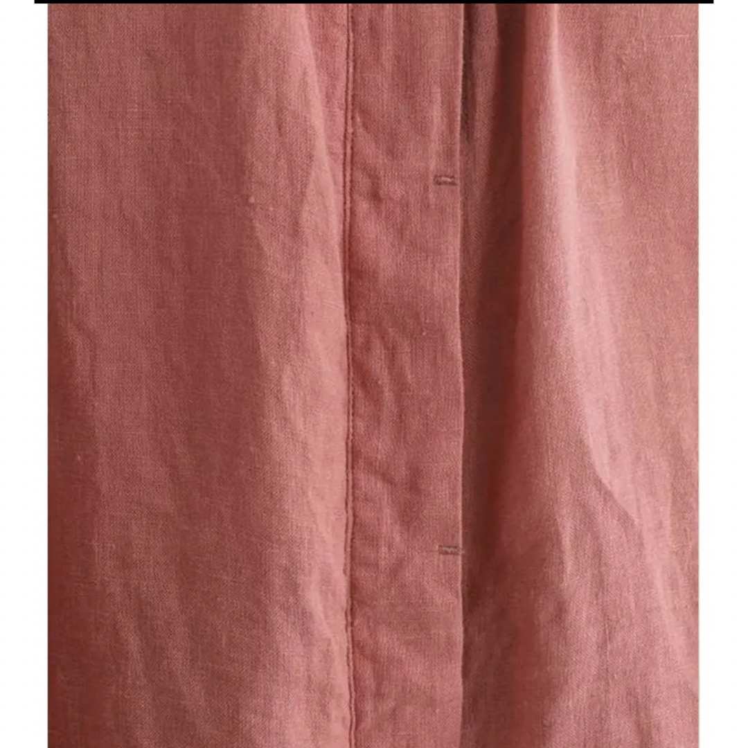 ichi リネンキャンバスシャツ(D・ピンク) レディースのトップス(シャツ/ブラウス(半袖/袖なし))の商品写真