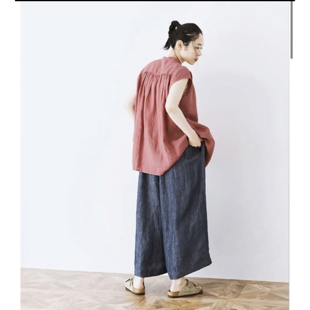 ichi リネンキャンバスシャツ(D・ピンク) レディースのトップス(シャツ/ブラウス(半袖/袖なし))の商品写真