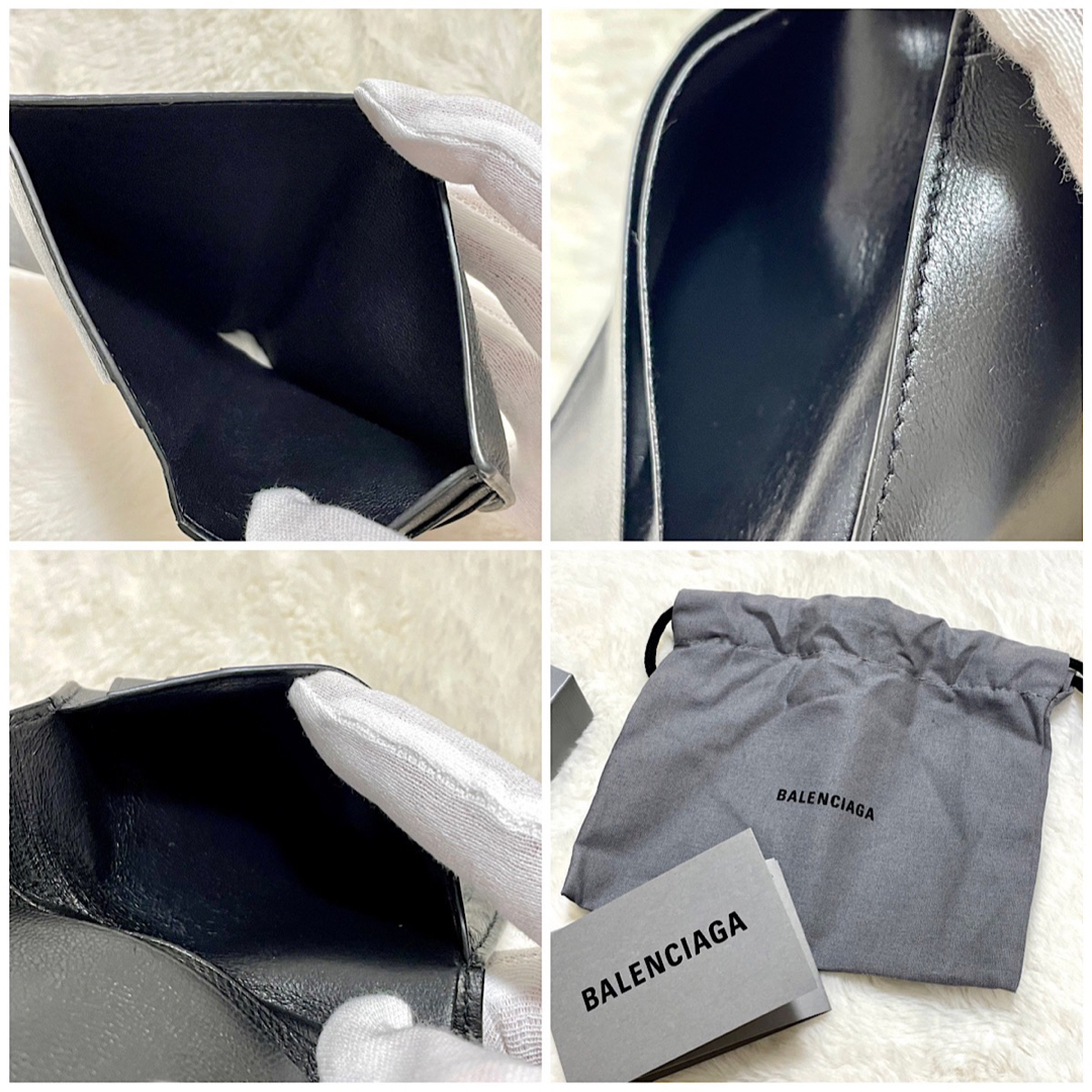 良品 BALENCIAGA バレンシアガ レザーウォレット 折財布 カードケース