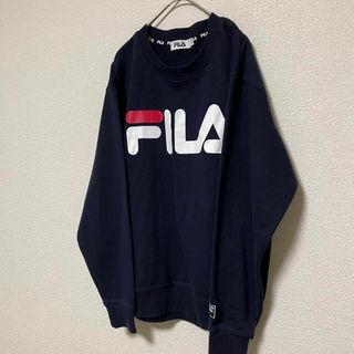 フィラ(FILA)の最終お値下げ中★r254 FILA フィラ トレーナー プリントロゴ ネイビー(トレーナー/スウェット)