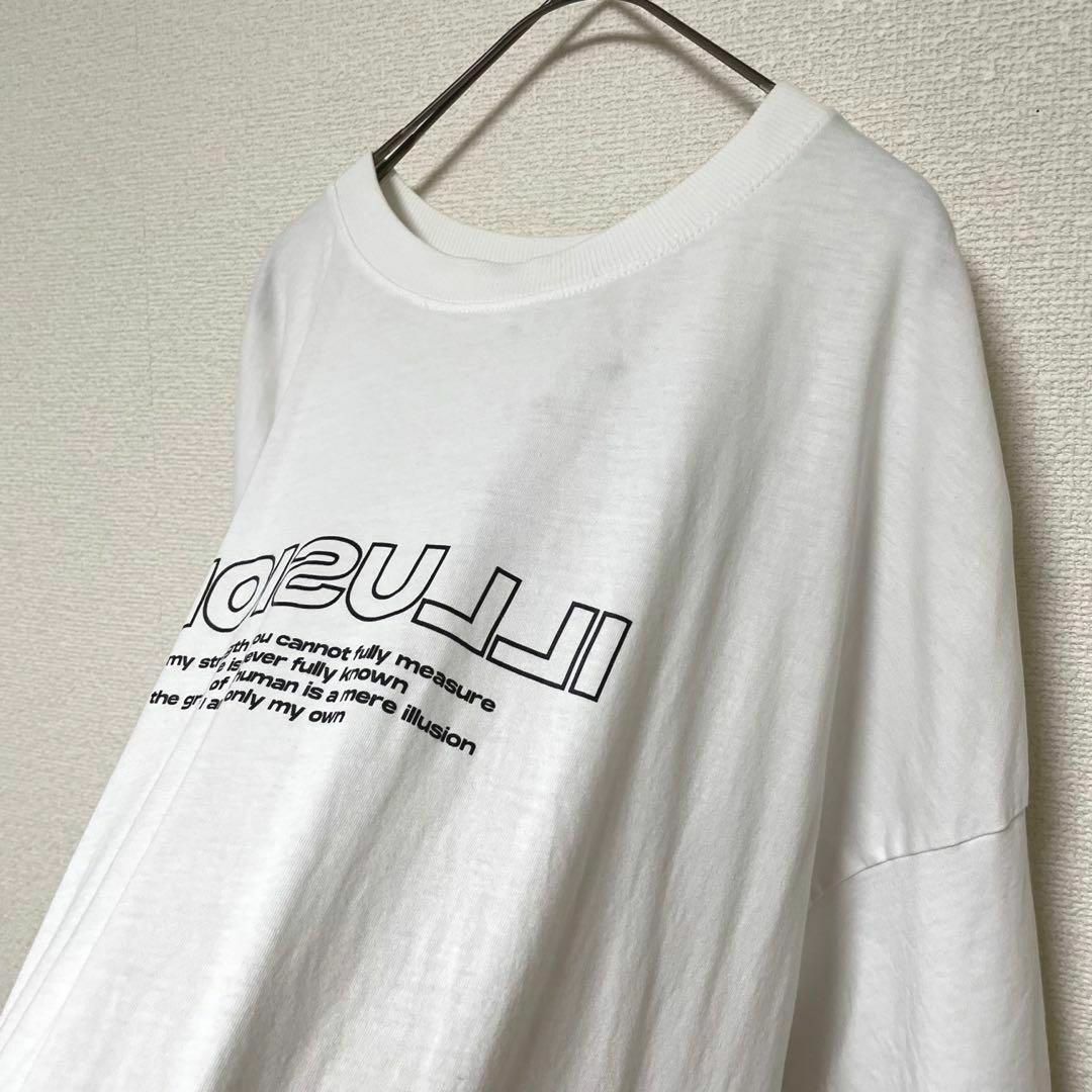 GU(ジーユー)のr255 訳あり GU オーバーサイズM トップス 半袖 Tシャツ 白 プリント メンズのトップス(Tシャツ/カットソー(半袖/袖なし))の商品写真