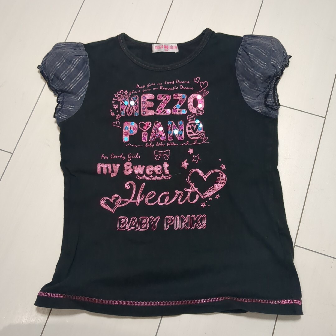 メゾピアノ　ロマンティックデザインTシャツ　120