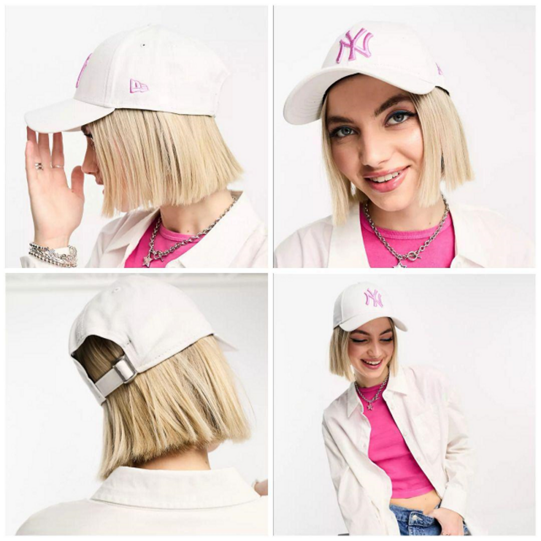 ニューエラ NY　ヤンキース　ホワイト　ピンク 新品　New Era　キャップ NEW ERA - 【海外限定】ニューエラ NY ヤンキース ホワイト