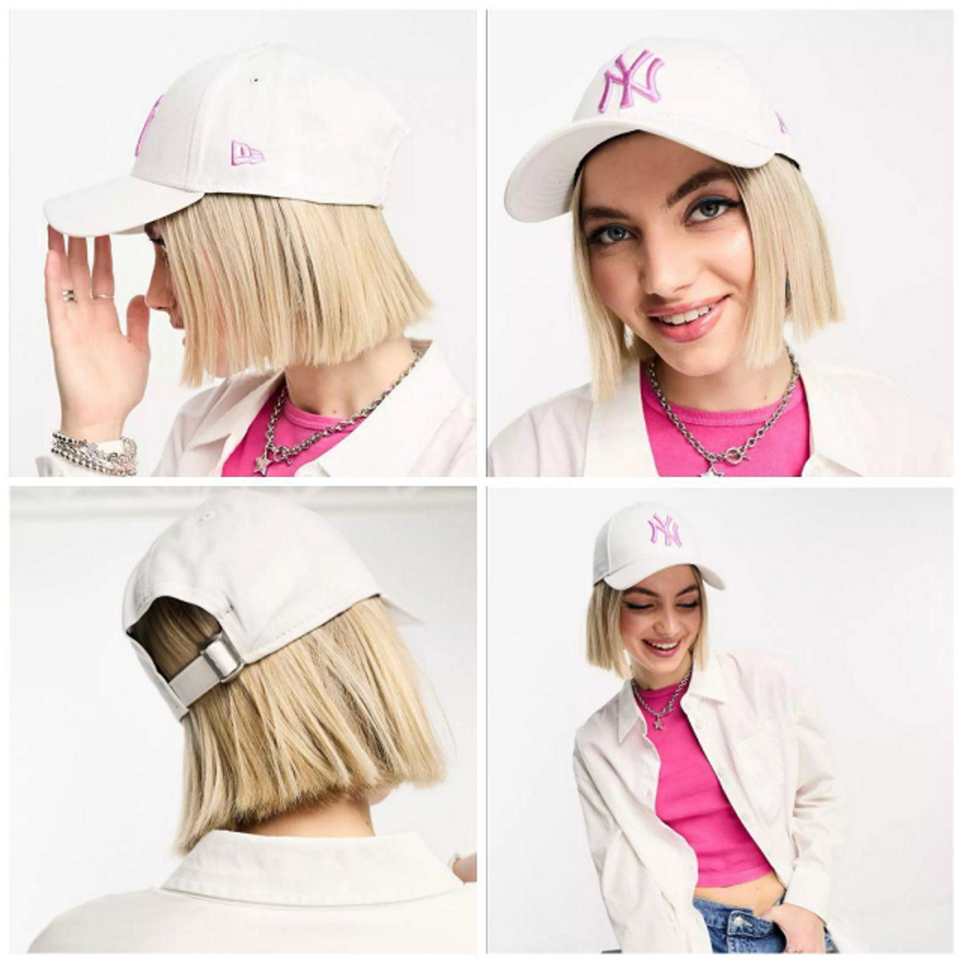 NEW ERA(ニューエラー)の【海外限定】ニューエラ NY ヤンキース ホワイト × ピンク 白 正規品 メンズの帽子(キャップ)の商品写真