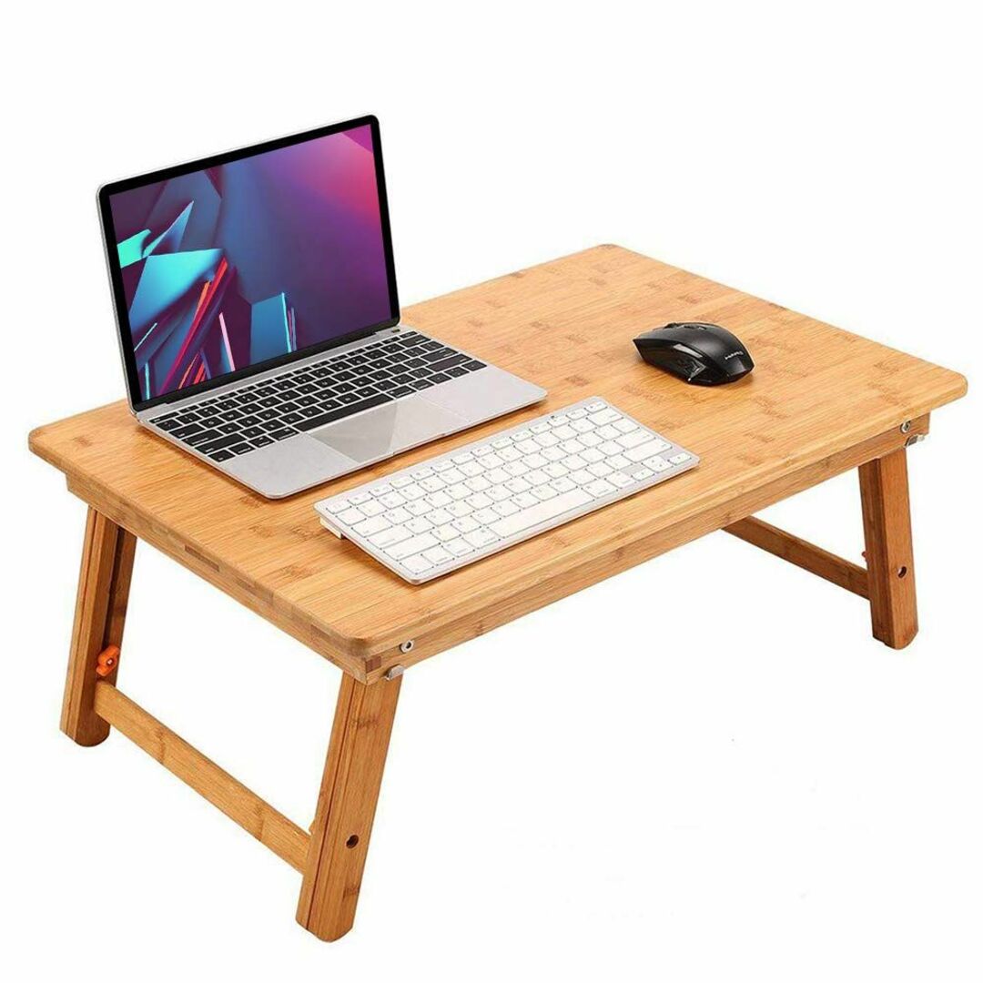 【数量限定】ノートパソコンデスク PCスタンド 傷付きにくい 竹製 ベッドテーブ