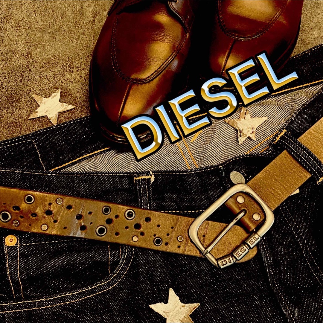 DIESEL - ディーゼル メンズ 茶本革ベルト の通販 by TOSHI's