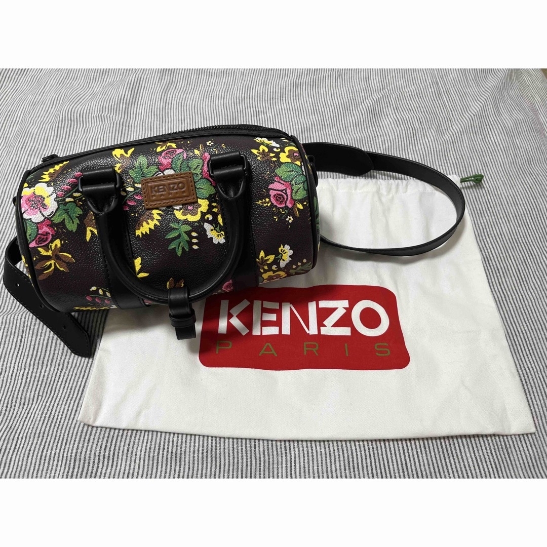 KENZO NIGO ケンゾー　フローラルショルダーボストンバッグ　ブラック