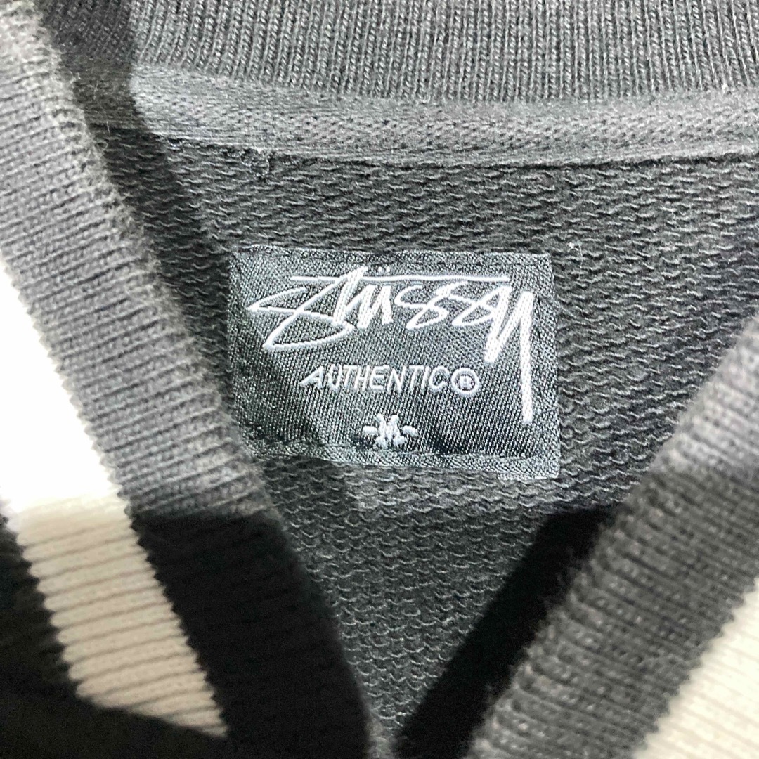 stussy/ロゴ/スウェット/スナップボタン/スタジャン/ブラック/Mサイズ