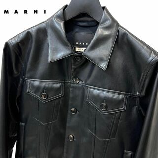 Marni - イタリア製 MARNI BLACK FAKE LEATHER JACKET 黒の通販 by RI ...