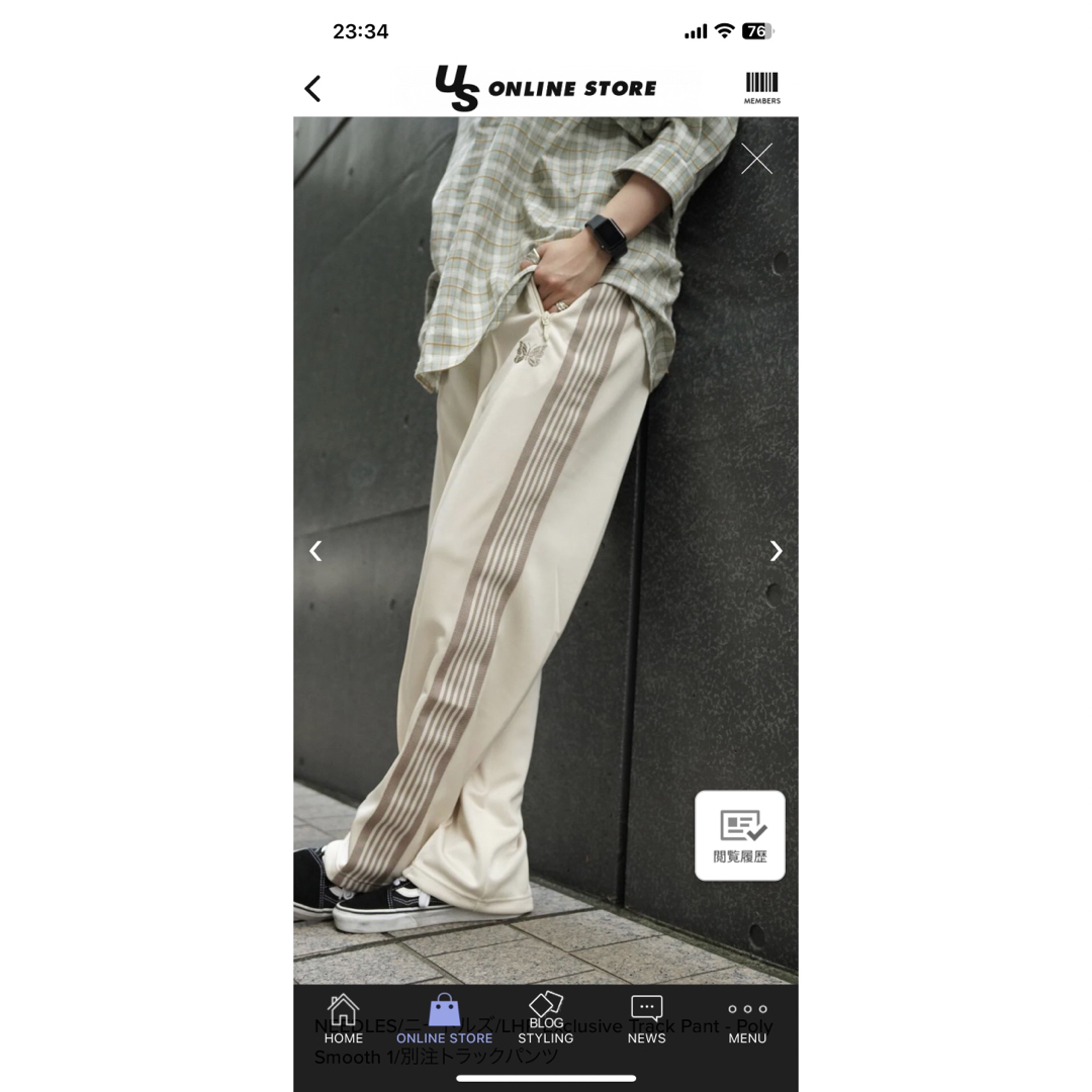 Needles - 23FW Needles × LHP別注トラックパンツMサイズ ベージュの