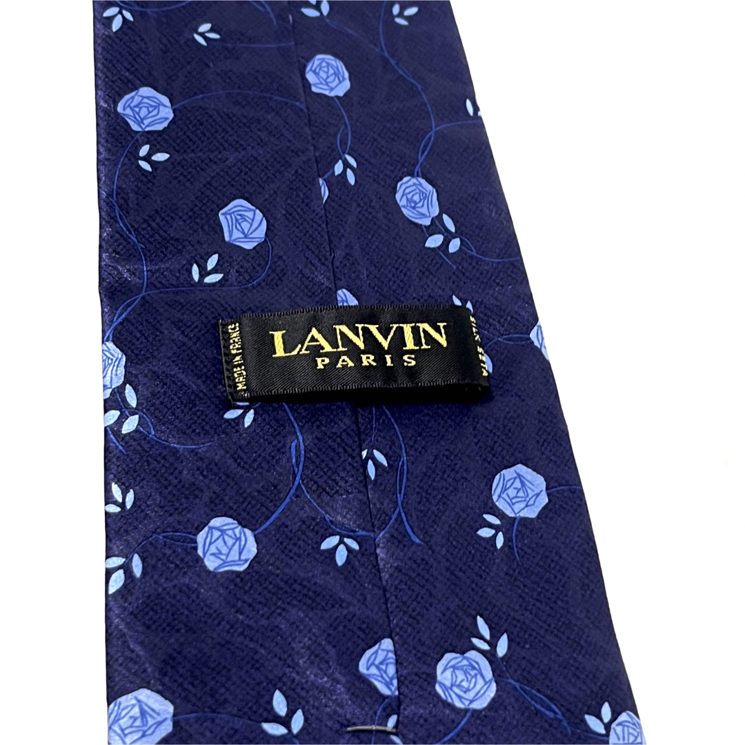 LANVIN(ランバン)の 極美品✨  ランバン  ネクタイ  ネイビー  花柄  お洒落✨ メンズのファッション小物(ネクタイ)の商品写真