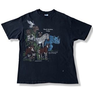 ヘインズ(Hanes)の80s BUSCH GARDENS アニマルTシャツ XL USA製 非売品(Tシャツ/カットソー(半袖/袖なし))
