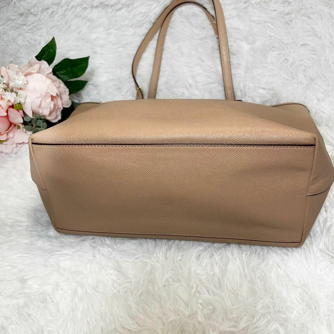 極美品 COACH(コーチ) トートバッグ F57522 ベージュ レザー約14cm