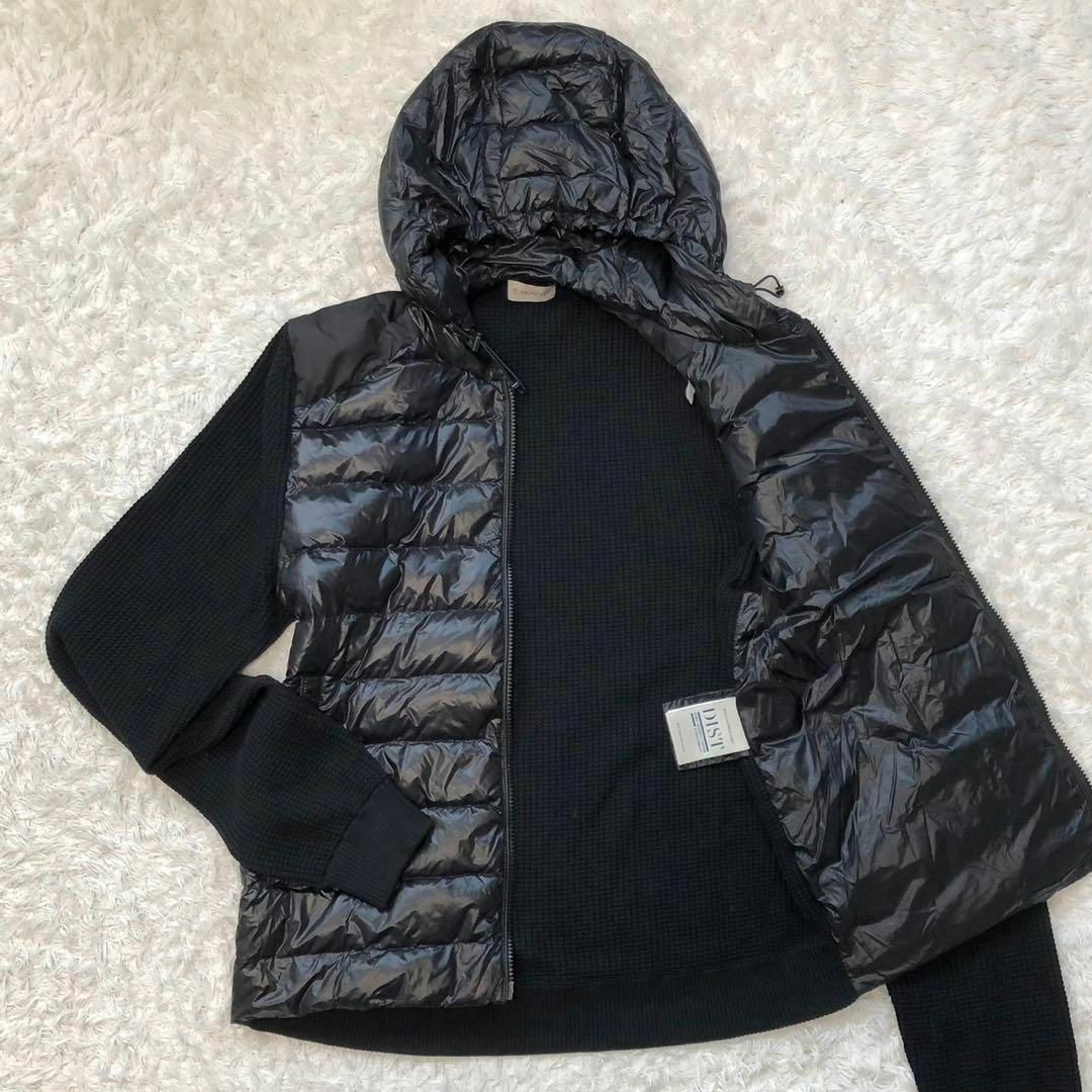 新品☆MONCLER モンクレール　ナイロン切り替えニットジャケット　黒　正規品