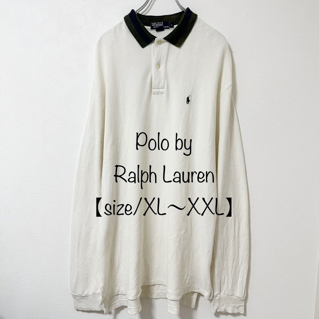 Ralph〜/ラルフローレン★長袖ポロシャツ★ネイビーホワイト/紺白★XXL相当 | フリマアプリ ラクマ