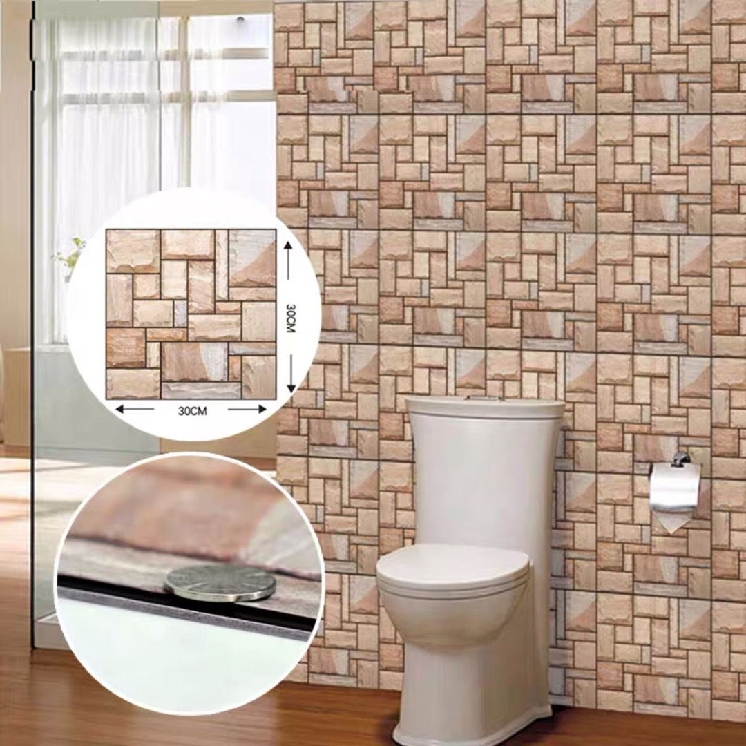 3D壁紙 リメイクシート 剥がせる DIY リフォーム 防水 立体シールの ...