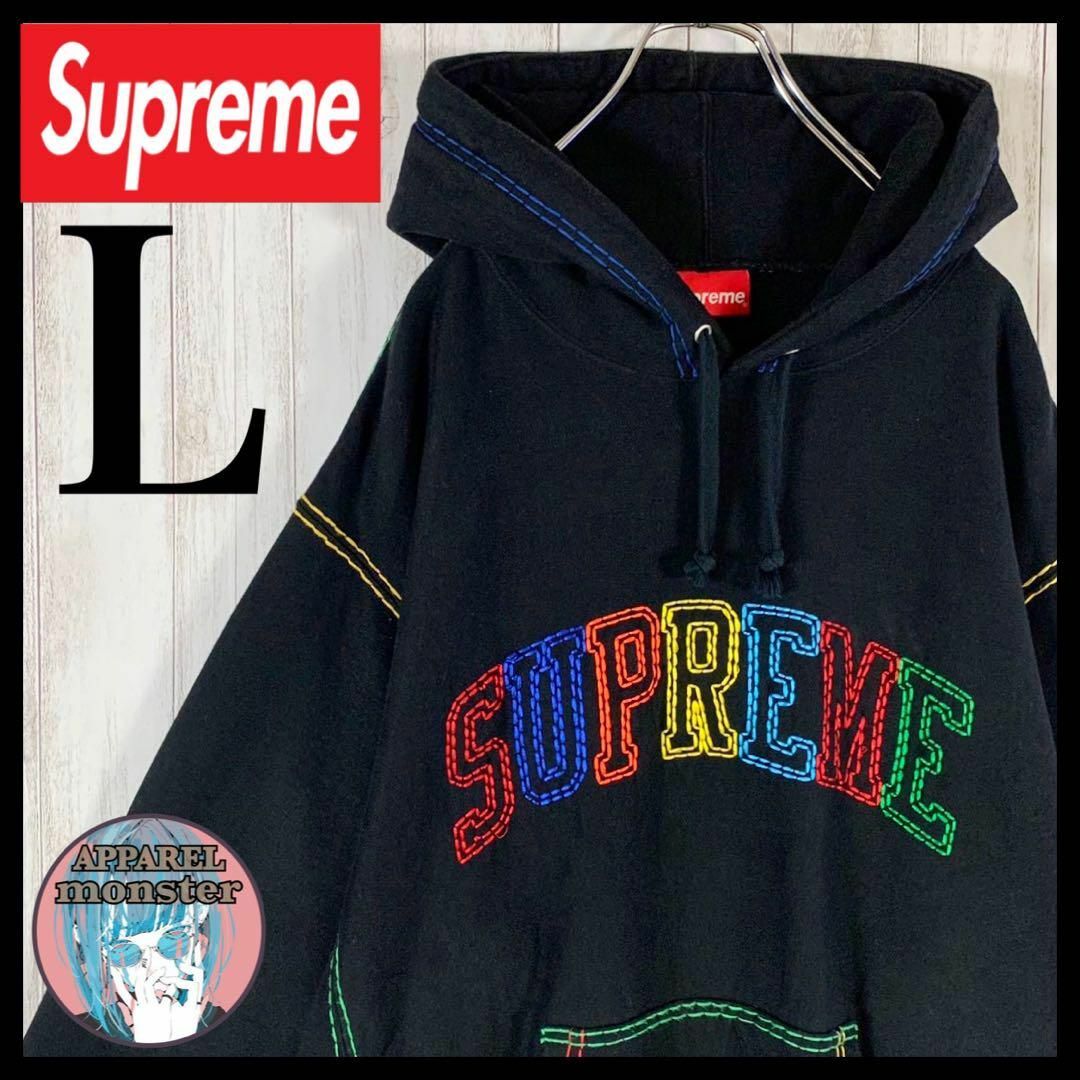 〈希少〉シュプリーム  パーカー　刺繍ロゴ　supreme