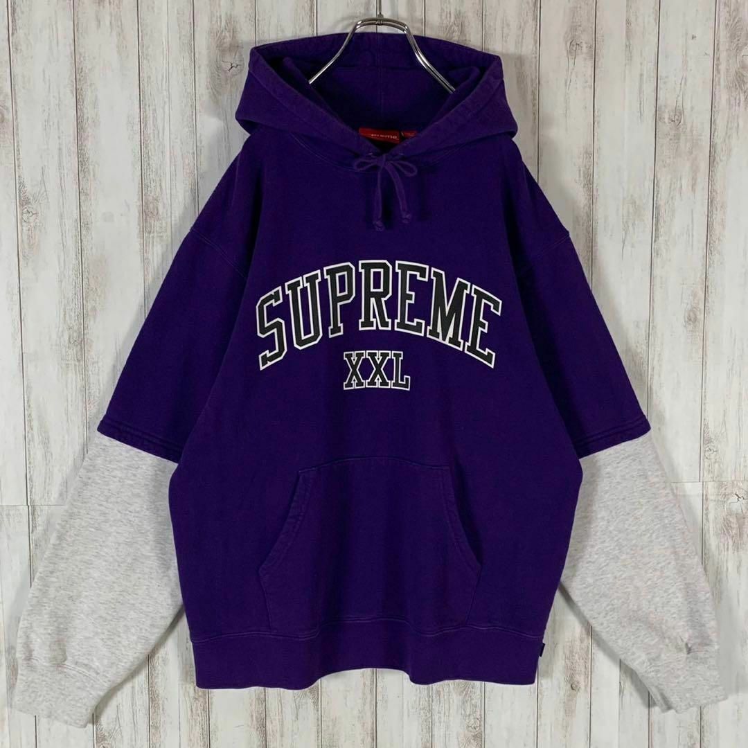 パーカーフーディプルオーバーsupreme パーカー　アーチロゴ　マルチカラー