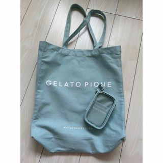 ジェラートピケ(gelato pique)のジェラピケ グリーン トートバッグ ポーチ(トートバッグ)