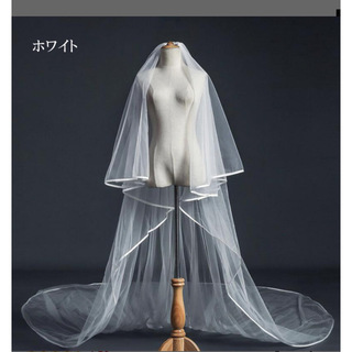 ロングベール 2層ベール コーム付き 結婚式 ウェディングベール ウエディングベ(ウェディングドレス)