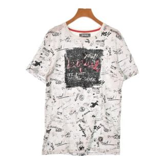 デシグアル(DESIGUAL)のDesigual デシグアル Tシャツ・カットソー S 白x黒x青等(総柄) 【古着】【中古】(Tシャツ/カットソー(半袖/袖なし))