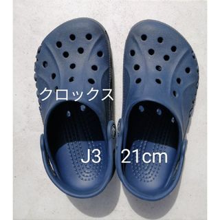 クロックス(crocs)のクロックス J3　21cm　ネイビー　crocs  キッズサンダル(サンダル)