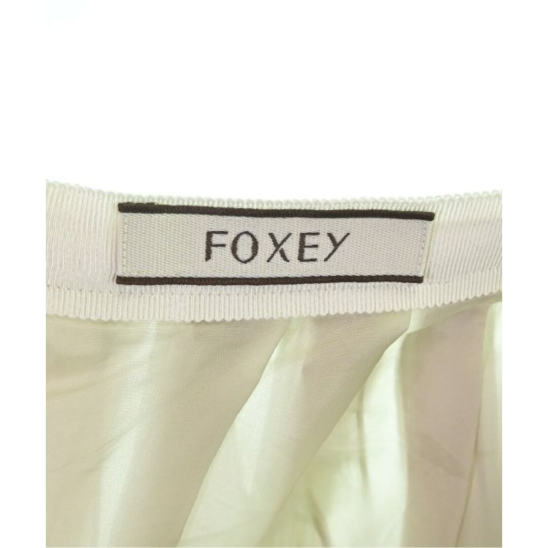 FOXEY フォクシー ひざ丈スカート 38(S位) ベージュx白xグレー