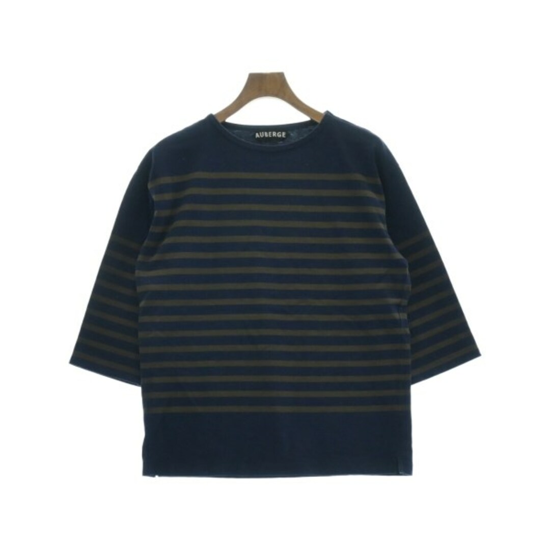 AUBERGE Tシャツ・カットソー 44(S位) 紺xカーキ(ボーダー)