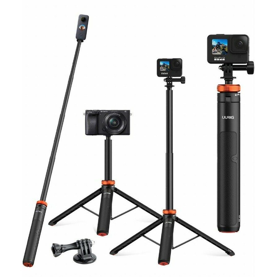 GoPro hero 自撮り棒 三脚 5段階伸縮 アクション カメラの通販 GoPro hero 自撮り棒 三脚 5段階伸縮 アクション カメラの通販