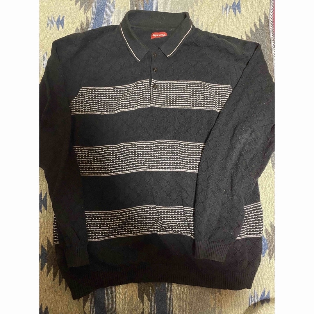 Supreme Knit Stripe L/S Polo ニットポロ