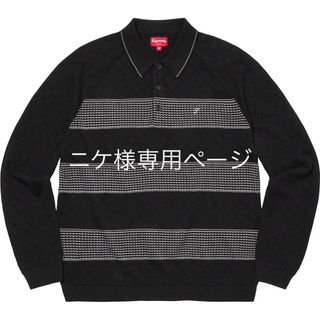 シュプリーム(Supreme)のKnit Stripe L/S Polo Supreme(ポロシャツ)