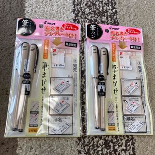 パイロット(PILOT)の新品 パイロット 筆ペン 筆まかせ 細字 2本×２セット 4本(絵筆)