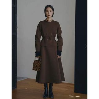 アメリヴィンテージ(Ameri VINTAGE)のCARDBOARD FLARE DRESS COAT アメリ　ワンピース(ロングワンピース/マキシワンピース)