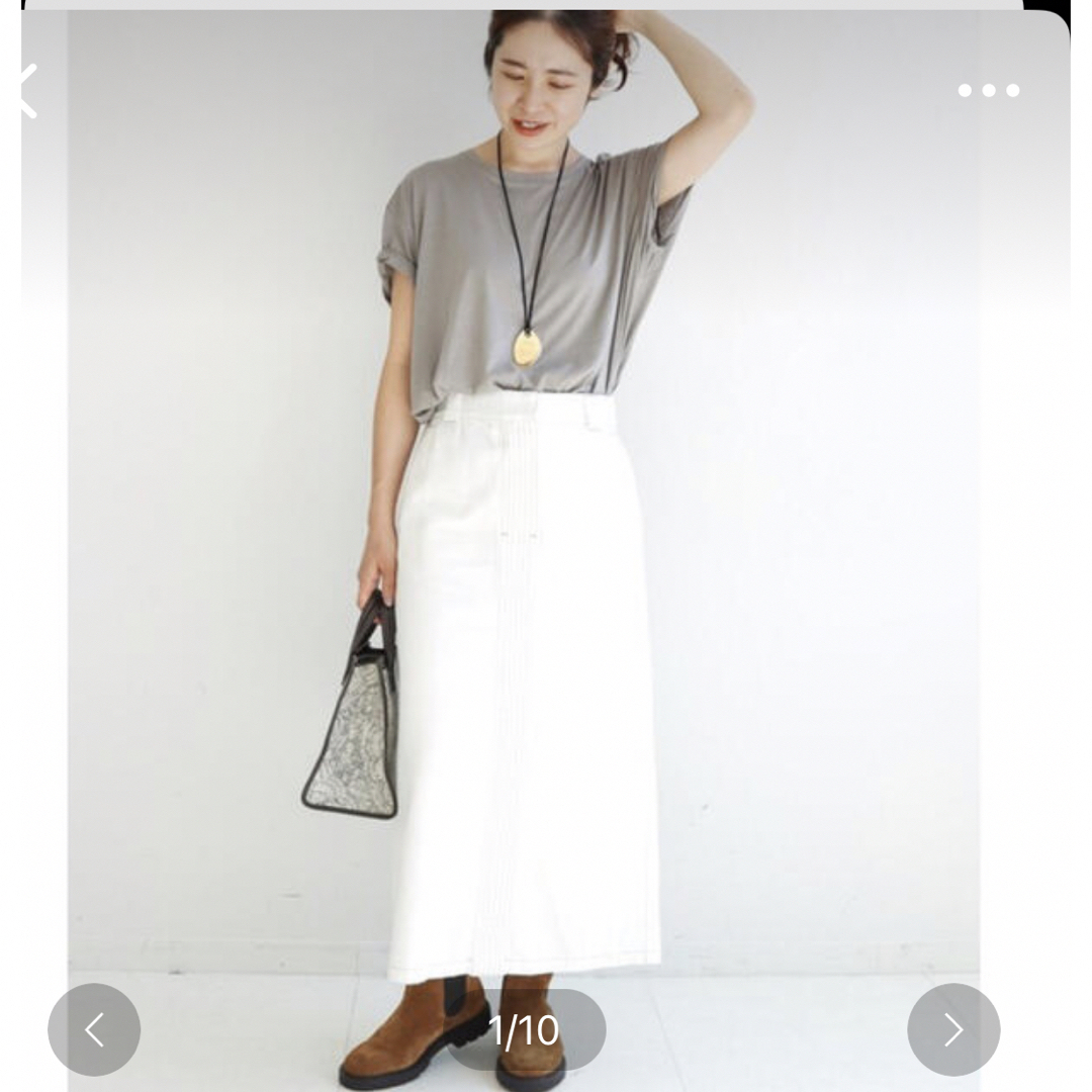 IENA(イエナ)の☺︎イエナ　デニムスカート   ホワイト　34 レディースのスカート(ロングスカート)の商品写真