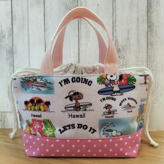 スヌーピー(SNOOPY)のSNOOPY　Hawaii　巾着トートバッグ　お散歩バッグ　Handmade(その他)