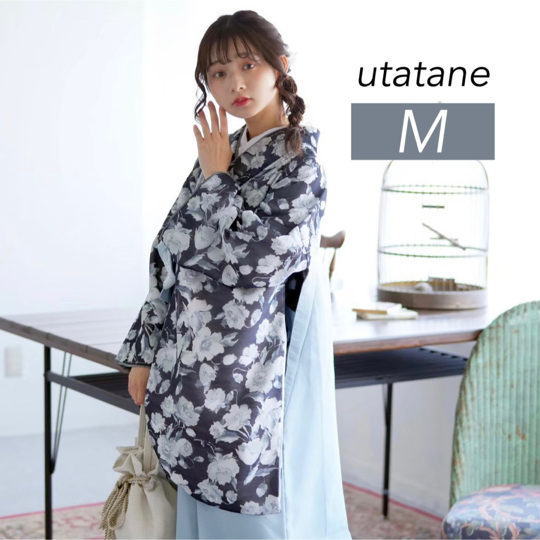 新品【濃紺花×レース袴】utatane かぷり 二尺袖 袴 Mサイズ